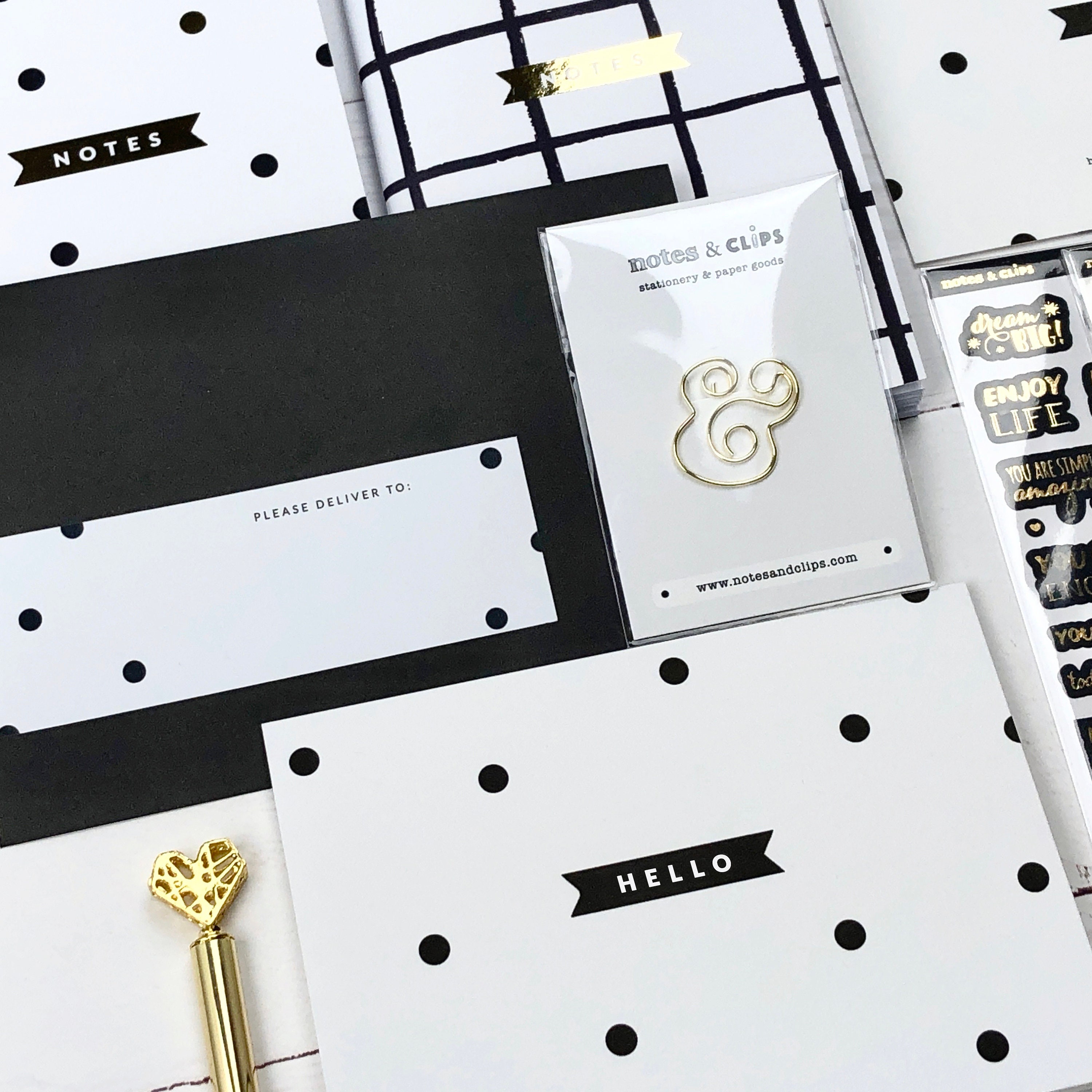 Stationery Box Black and Gold Stationery Letterbox Gift Etsy UK