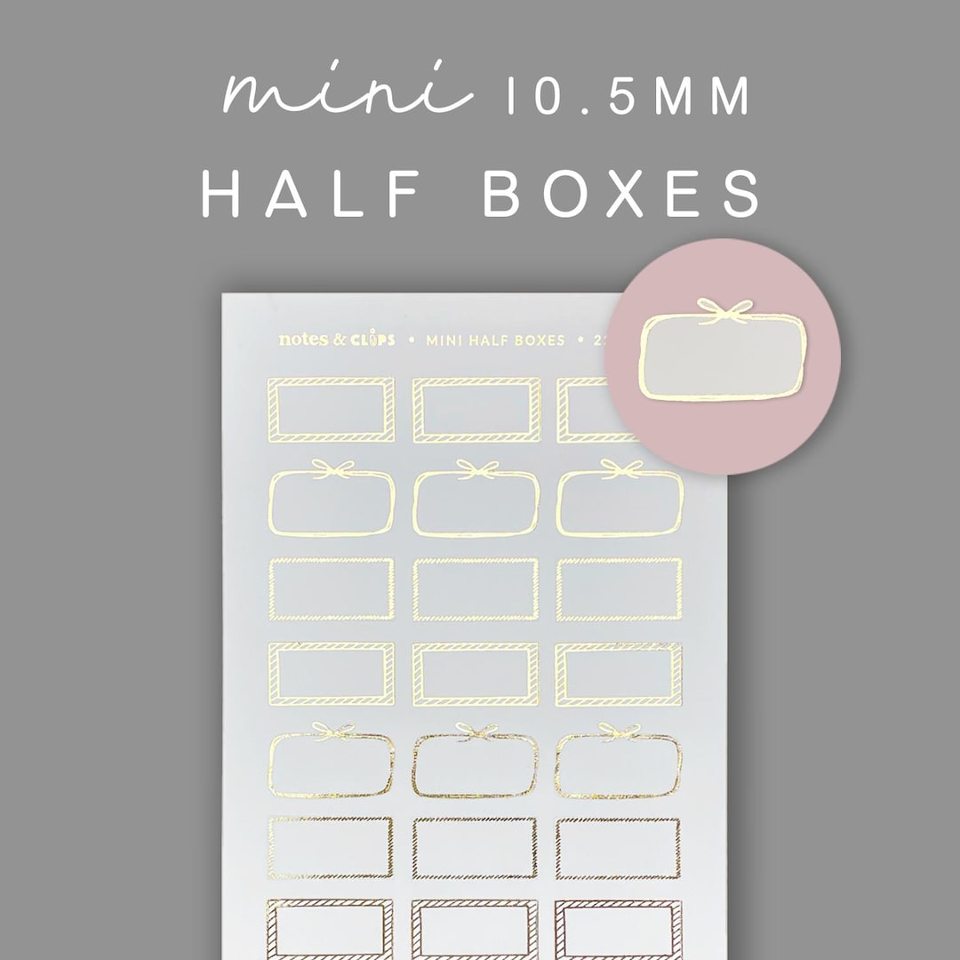 Foiled Mini Half Box Planner Stickers: Decorative - Etsy