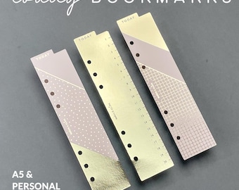 Foiled Planner Bookmarks: Blush Pink Ringbound Page Markers (Set of 3)