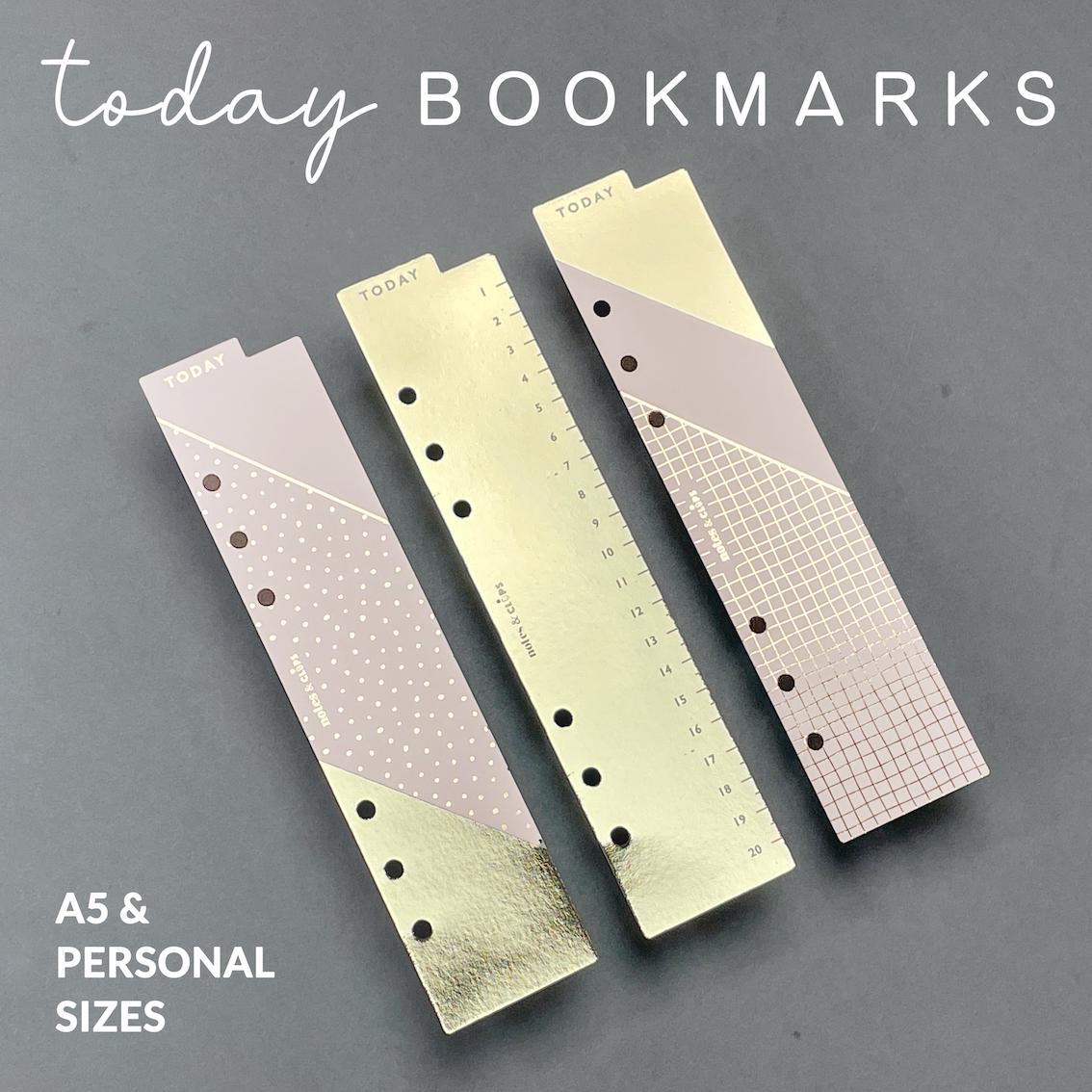 Set of 3 Planner Bookmarks, Page Marker, Foiled Today Planner Bookmark for Ringbound Planners, Minimal Planner, Planner Accessories