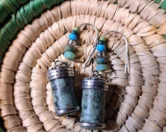 Turquoise and Sterling Silver Drums