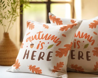 Rustic Autumn Throw Pillow: Seasonal Fall Decor