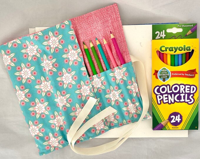 Roll up Pencil Case Colored Pencil Holder Colored Pencil Etsy
