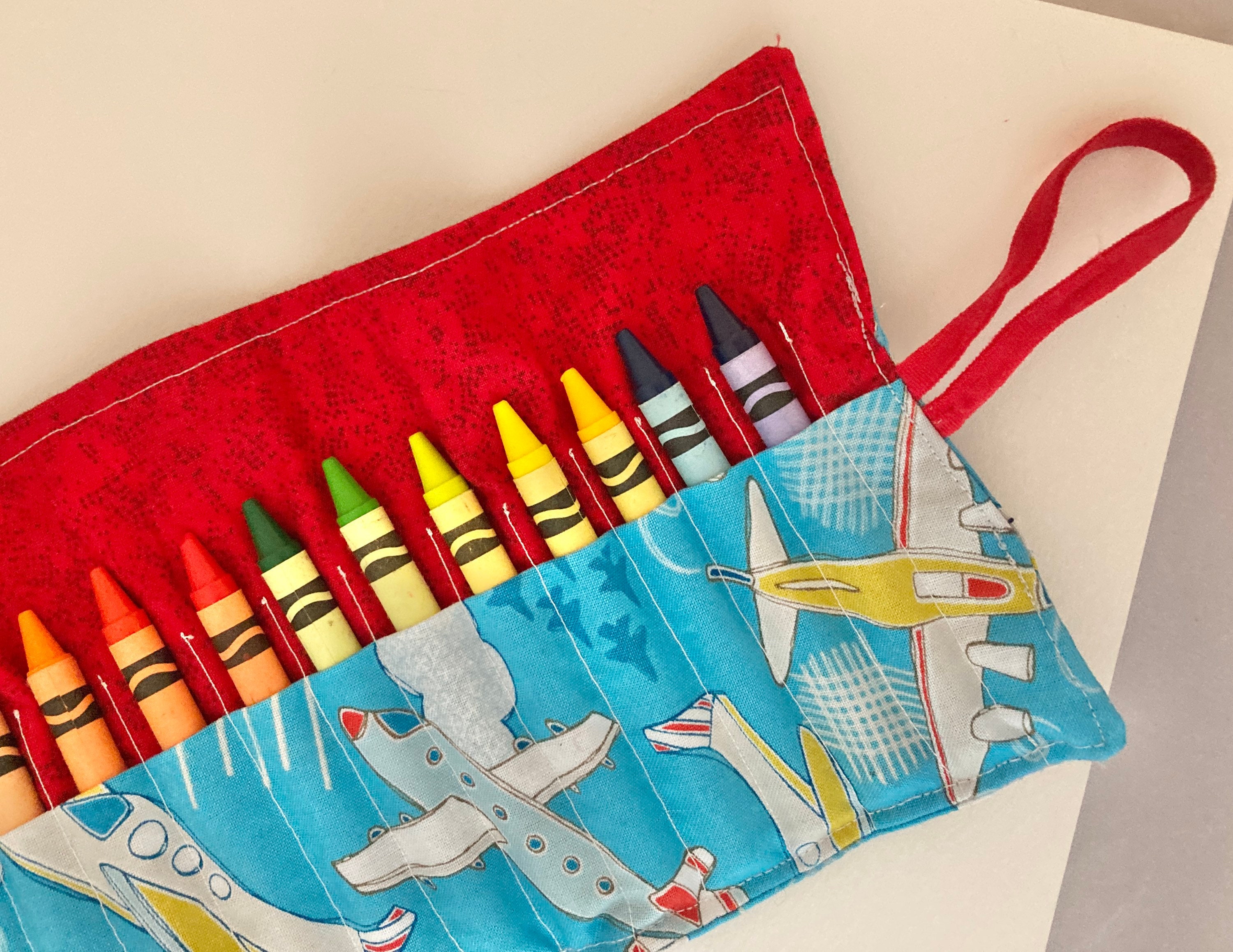 Crayon holder fabric crayon holder crayon roll up crayon Etsy