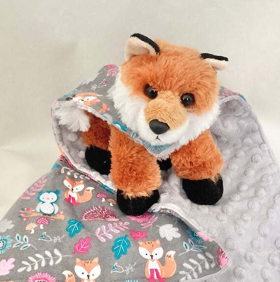 Fox Lovey stuffed Animal Lovey baby Girl Lovey security Blanket plush Fox animal Baby Blanket large Lovey Lovey for Babies Woodland Lovey Etsy Canada