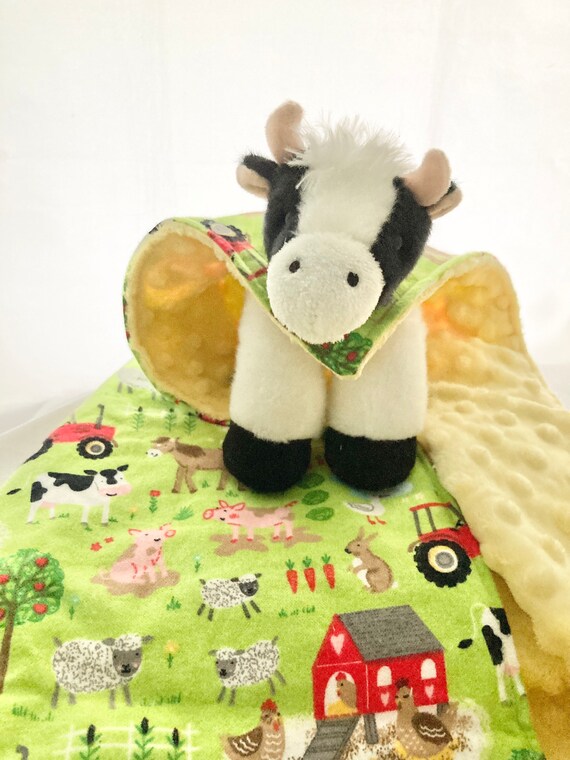 Peluche Coperta Di Sicurezza Mucca - Lovey Per Neonati, 33 Cm - Foto 2