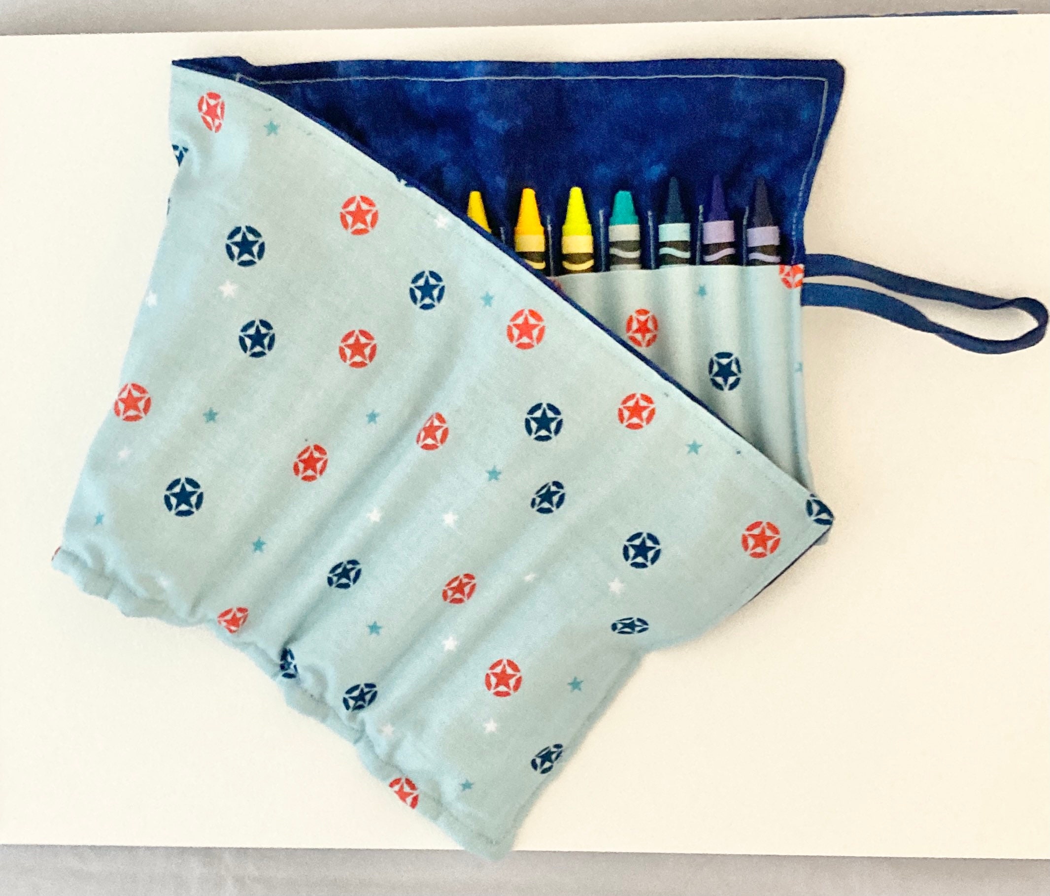 Crayon holder fabric crayon holder crayon roll up crayon Etsy