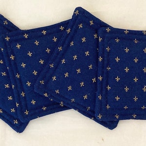 Quilted Becher Teppich, Stoff Untersetzer, gesteppte Untersetzer Set, gesteppte Untersetzer, Stoff Untersetzer Set, Becher Teppich Set, Marine Becher Teppich, Metallic Becher Teppich