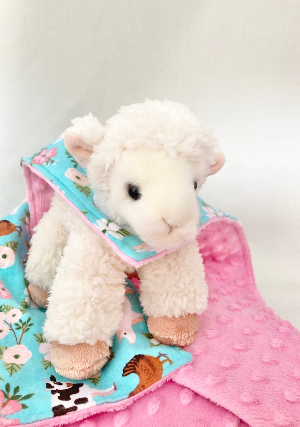 Lamb lovey security blanket lamb baby lovey lamb baby gift Etsy