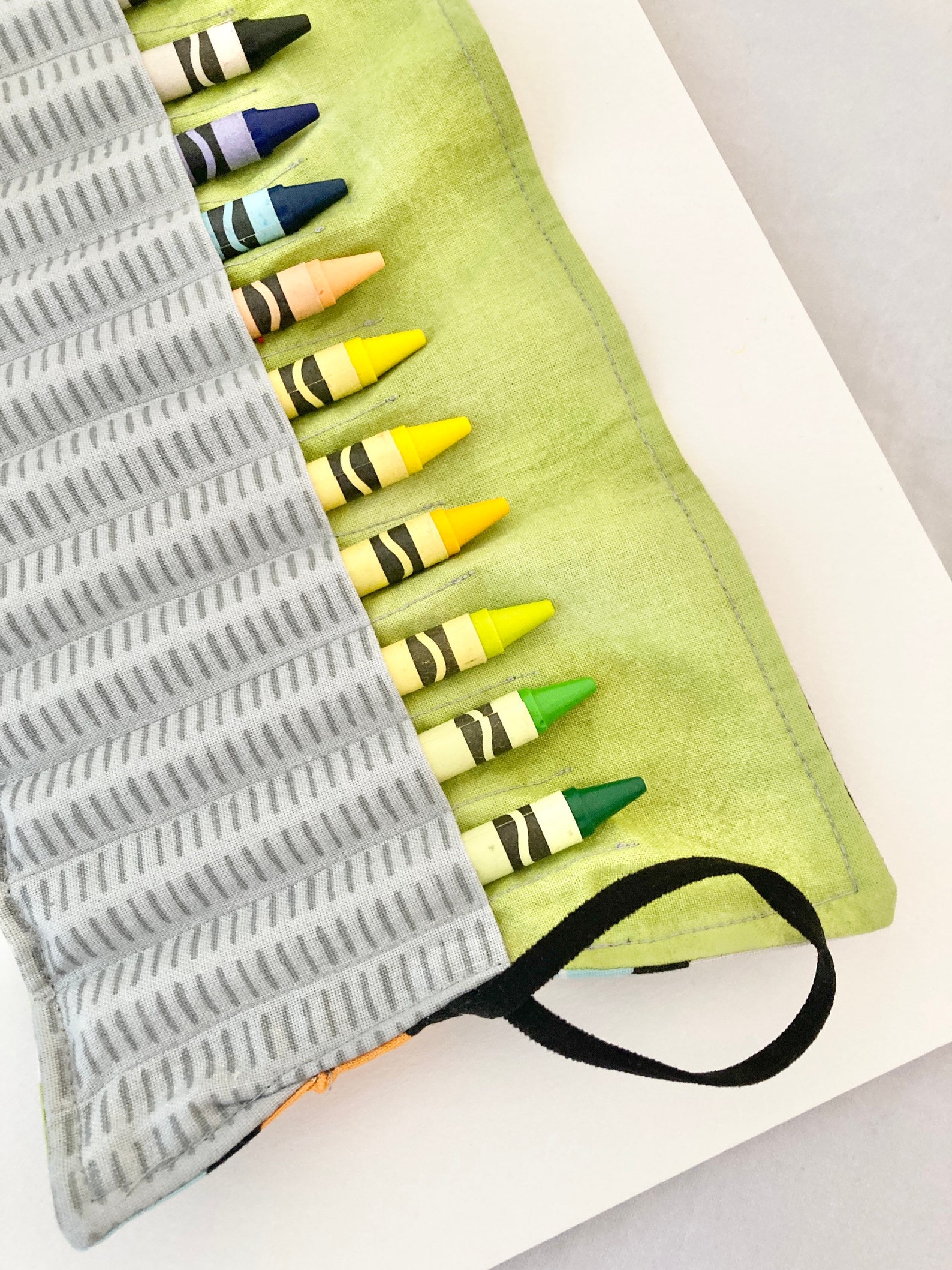 Crayon holder fabric crayon holder crayon roll up crayon Etsy