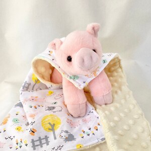 Pig Lovey,farm Baby Blanket, Large Lovey,security Blanket,animal