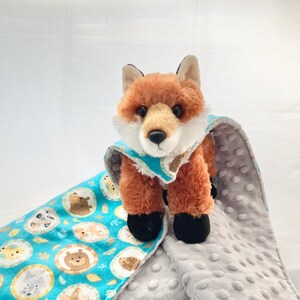 Fox lovey,security blanket,woodland lovey,stuffed animal lovey,large baby lovey,stuffed fox lovey,fox baby blanket,fox baby gift,fox lovie