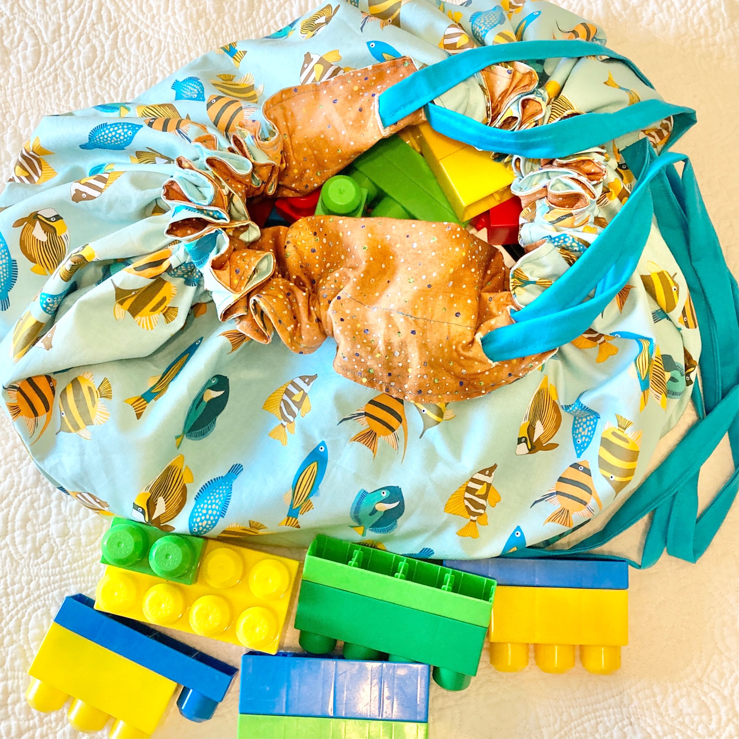 Drawstring playmat play mat bag toy storage bag playmat toy Etsy
