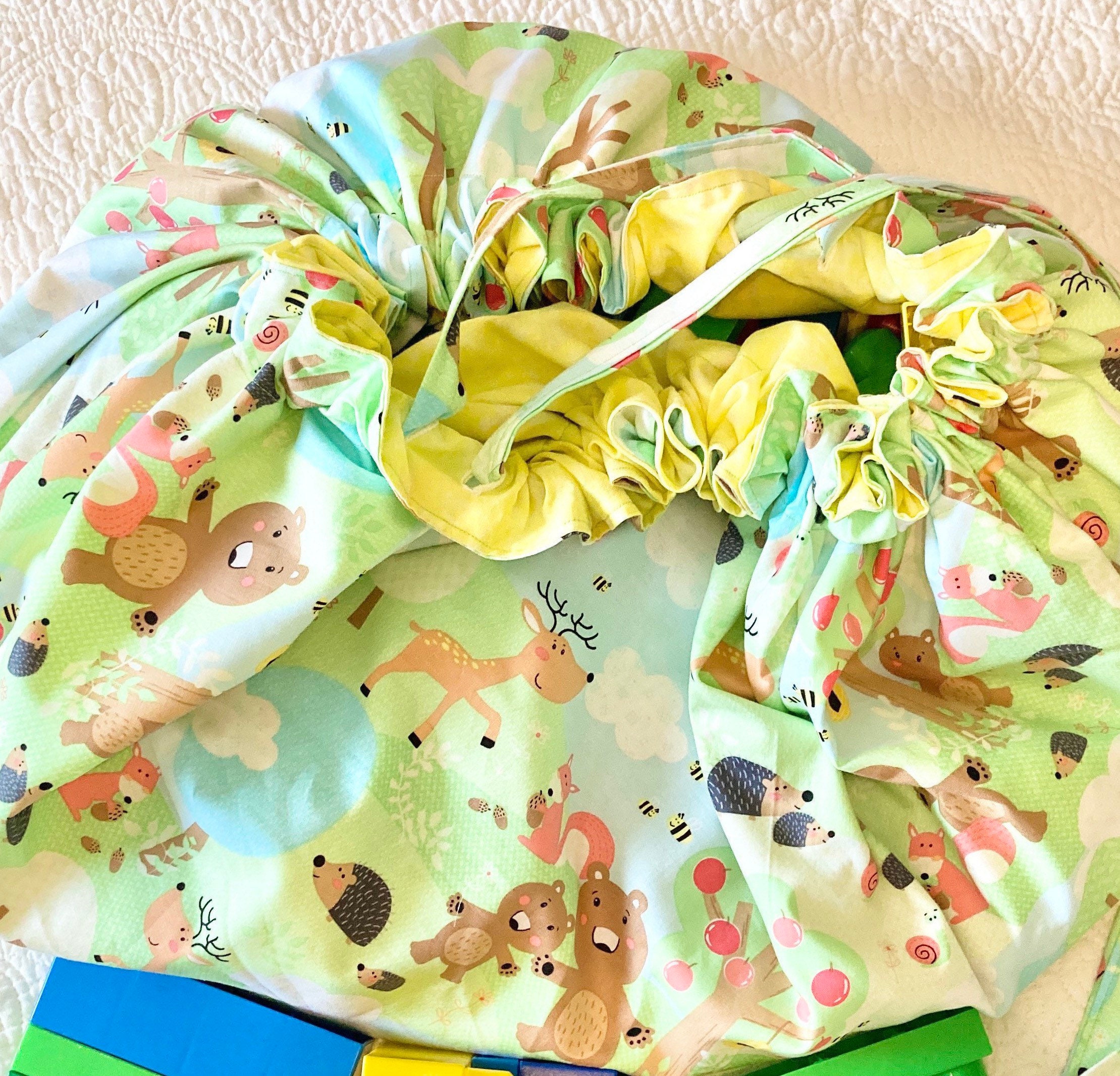 Drawstring playmat play mat bag toy storage bag playmat toy Etsy