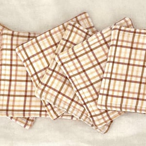 Quilted mug rug, fabric coasters, quilted coaster set, quilted coasters, fabric coaster set, mug rug set, hostess gift, plaid mug rug