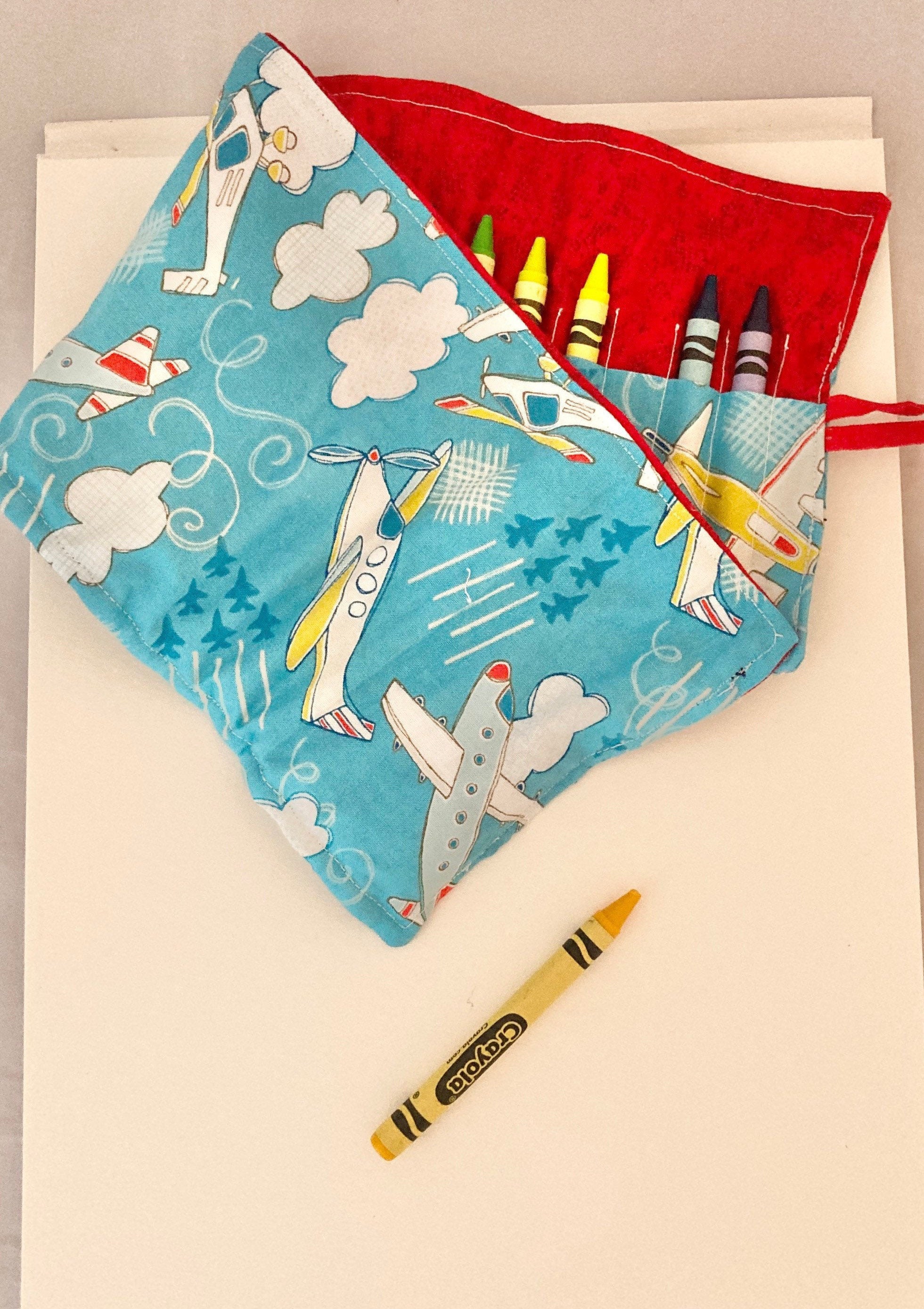 Crayon Holder Fabric Crayon Holder Crayon Roll Up Crayon Etsy UK
