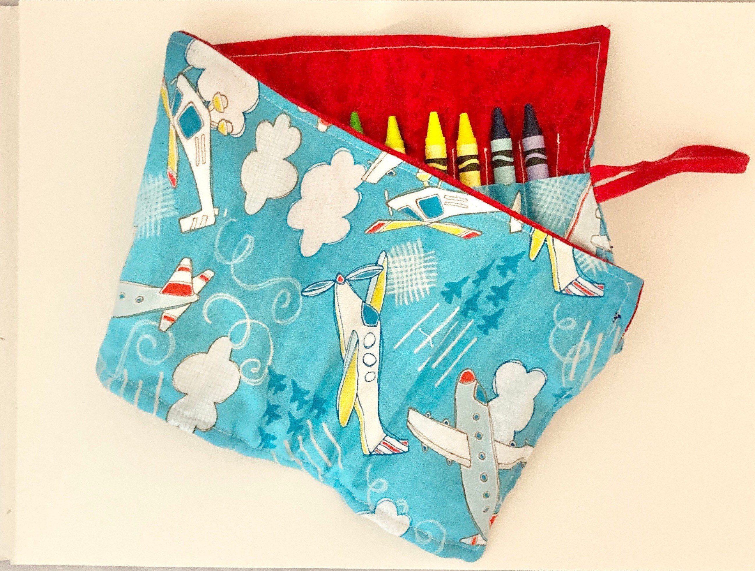 Crayon holder fabric crayon holder crayon roll up crayon Etsy