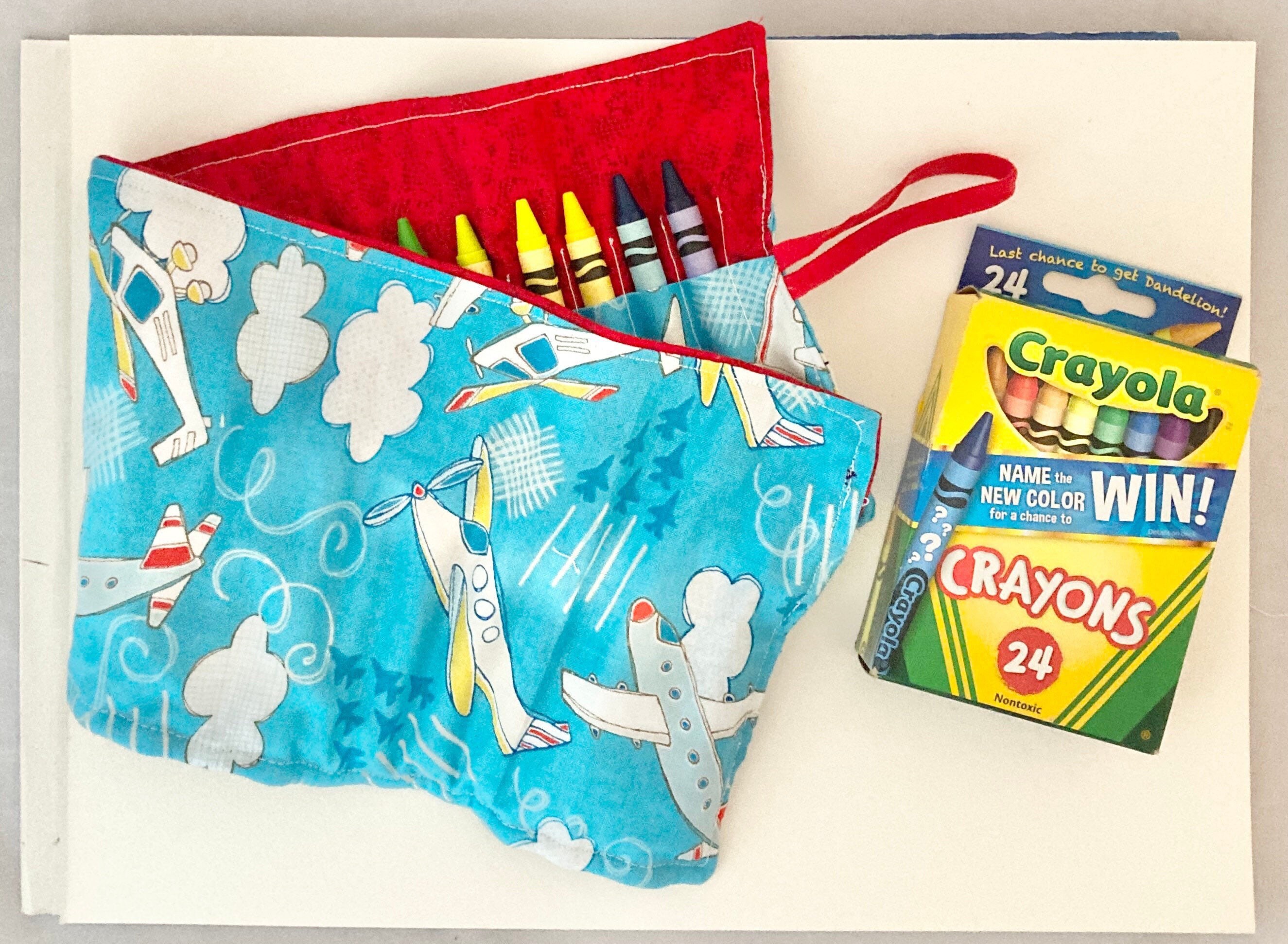 Crayon holder fabric crayon holder crayon roll up crayon Etsy