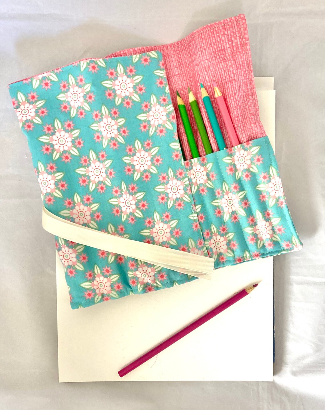 Roll up pencil case colored pencil holder colored pencil Etsy