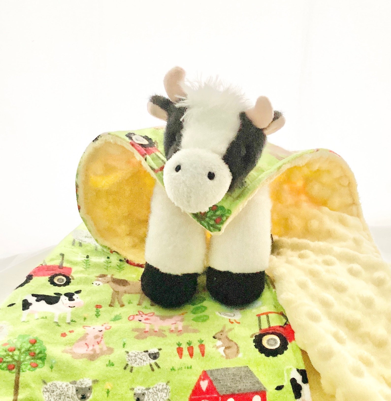 Cow lovey lovey for babies security blanket stuffed cow Etsy