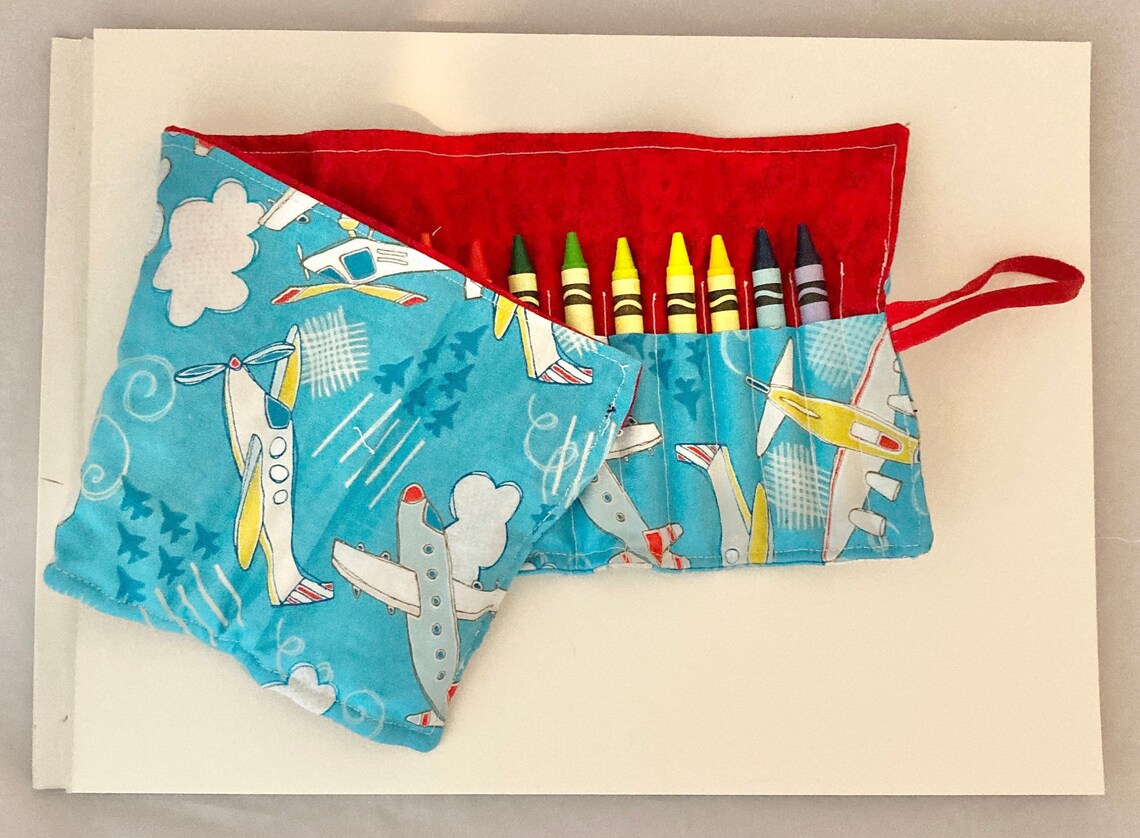 Crayon Holder Fabric Crayon Holder Crayon Roll Up Crayon Etsy UK