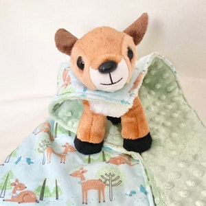 deer lovey,security blanket,fawn baby blanket,woodland lovey,stuffed animal lovey,large lovey,stuffed deer lovey,deer baby gift,deer lovie