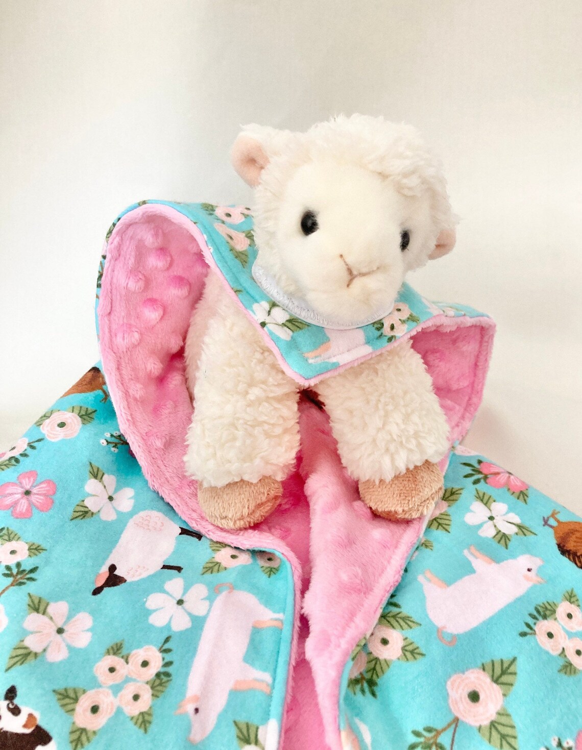 Lamb lovey security blanket lamb baby lovey lamb baby gift Etsy