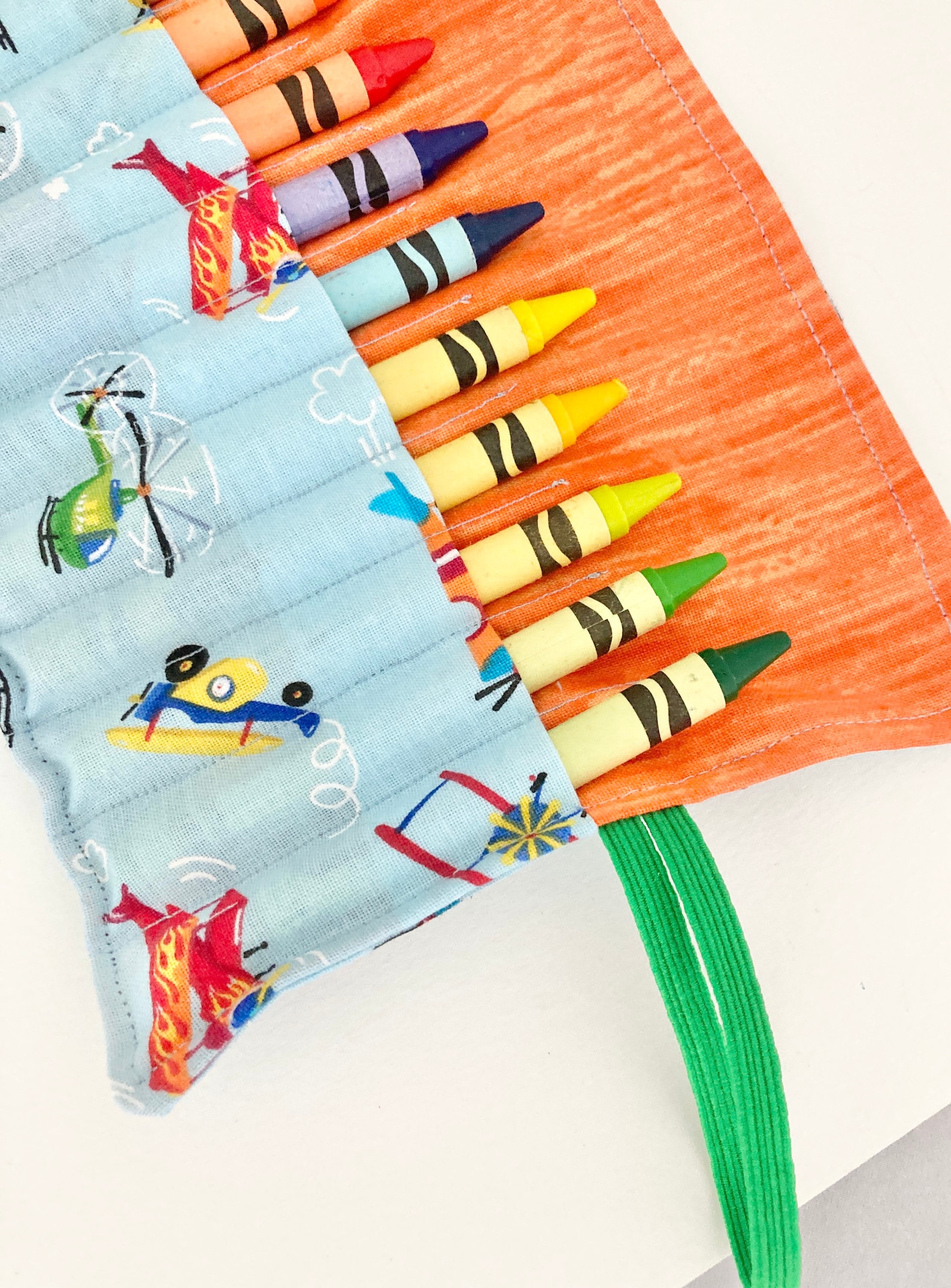 Crayon holder fabric crayon holder crayon roll up crayon Etsy