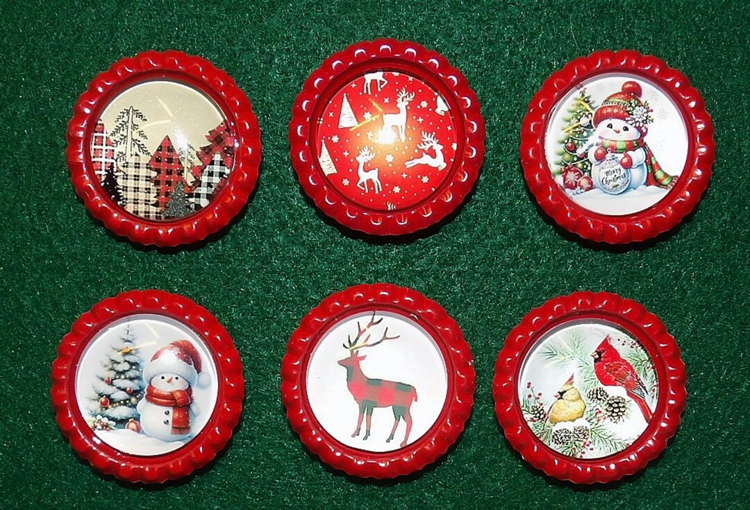 Christmas Refrigerator Magnets - Set of 6 - Etsy
