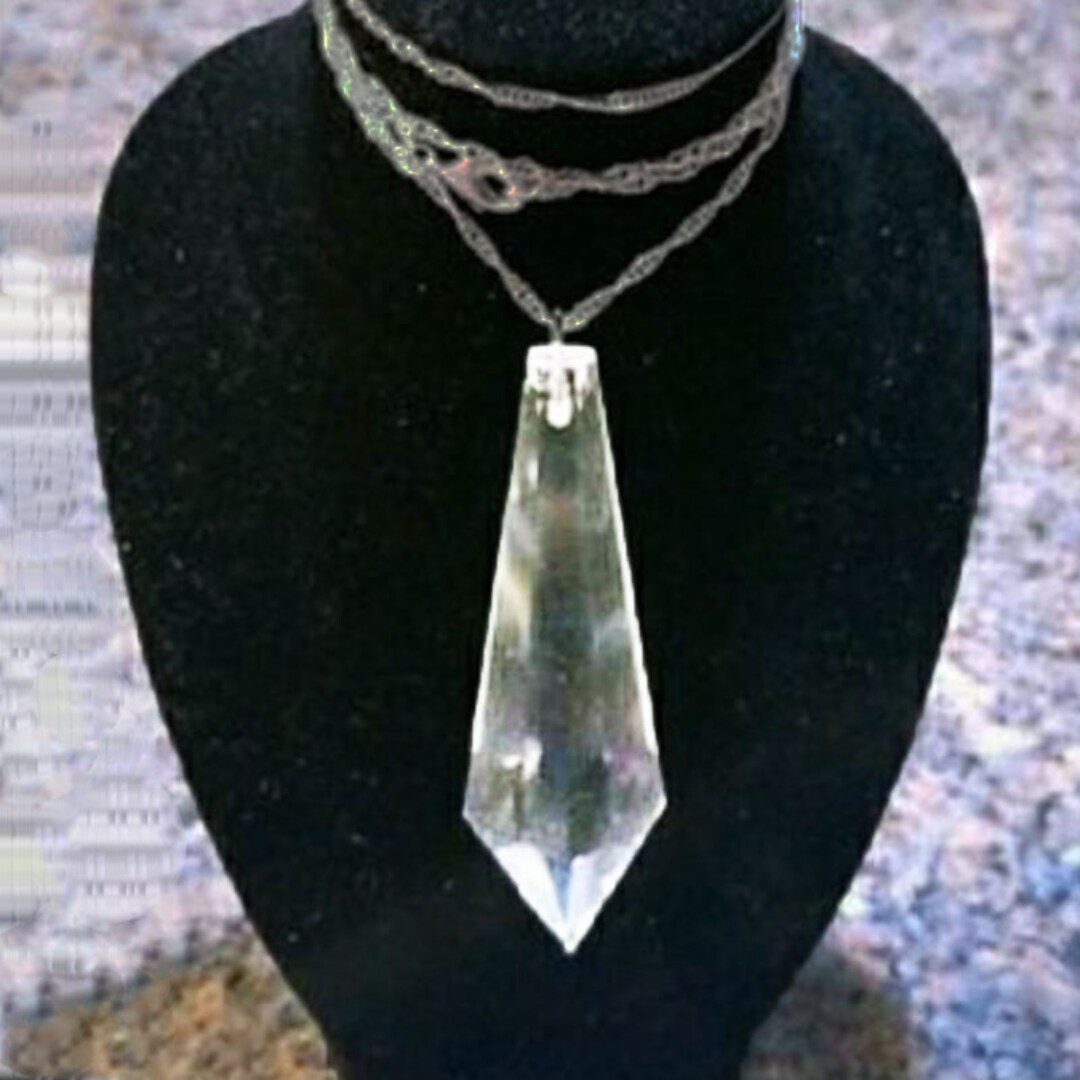 Cut Crystal Prism Necklace Crystal Necklace Prism Pendant Etsy