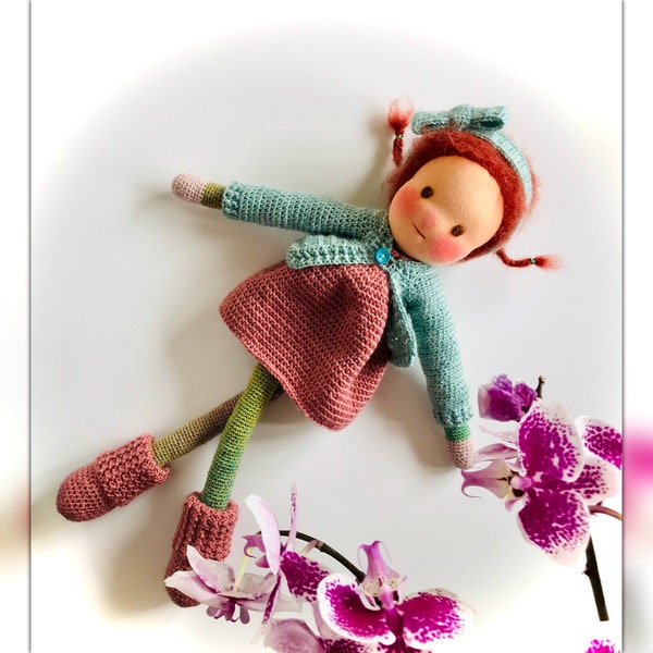 Heart doll Theresa / crochet pattern / Doll Waldorf Art