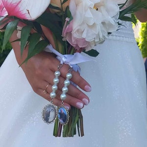 ブライダルブーケ、結婚式の家族の記念写真、新郎のジャケットの記念ブローチ用の記念ジュエリーのメダリオントリビュート記念品ペンダント