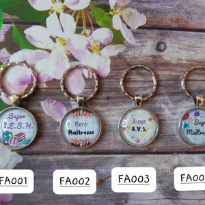 Mini prijs Meesteres sleutelhanger, ATSEM sleutelhanger, eindejaarscadeau, Meesteres charme sleutelhanger, atsem Meesteres cadeau avs AESH