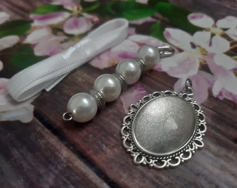 DIY Kit Souvenir Jewelry Medallion Tribute Pendant Souvenir for Bridal Bouquet, Wedding Family Souvenir Photo