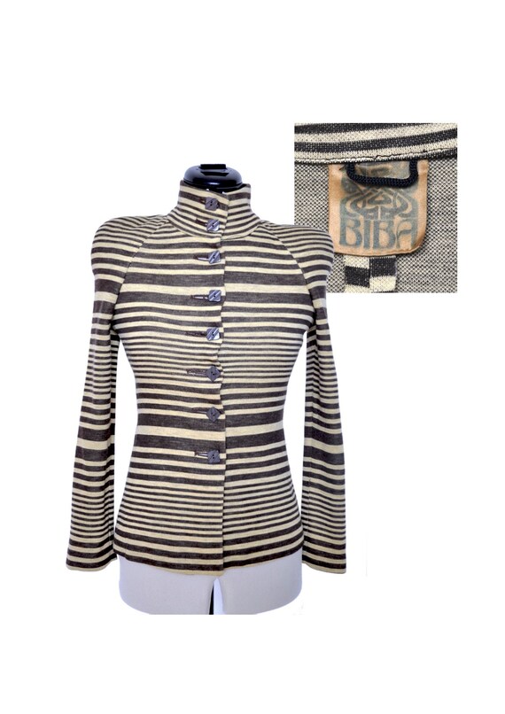 Vintage 1970s Biba Striped Glam Rock Jacket 1972/1
