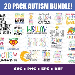 Autism SVG Bundle | Autism Svg | Autism Awareness PNG | Autism Love Svg | Autism Mom | Proud Autism Pack | Cut Files | Cricut | Silhouette