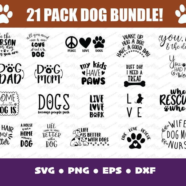 Dog Bundle, Bundle Hand Drawn | Dog Mom | Dog Dad | Dog Lover svg | Fur Mom svg | Puppy svg | Gift for Dog Lover | Dog Clipart | Furbaby