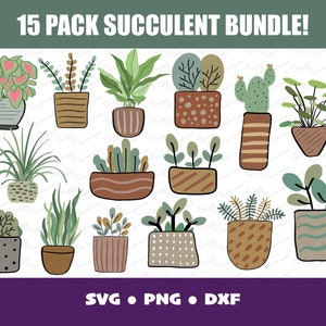 Imágenes Prediseñadas De Plantas En Maceta, Imágenes Prediseñadas De Verrea, Plantas Dibujadas A Mano, Suculentas, Invitaciones, Pegatinas, Scrapbooking De Plantas, Arte Vegetal, Arte De Jardín