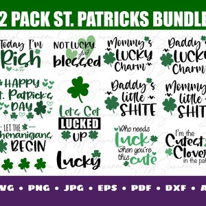 St. Patricks Day SVG Bundle, PNG, Glück, Shenanigans, lustiges Shirt, irisches T-Shirt, Clipart, T-Shirts, Sweatshirts, Original, einzigartige Urlaubsdateien