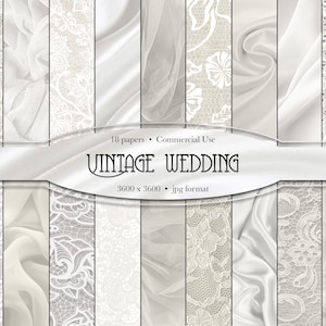 Vintage Wedding digital paper, wedding romantic backgrounds, satin paper, white wedding bridal shower, lacy scrapbook, invitation paper