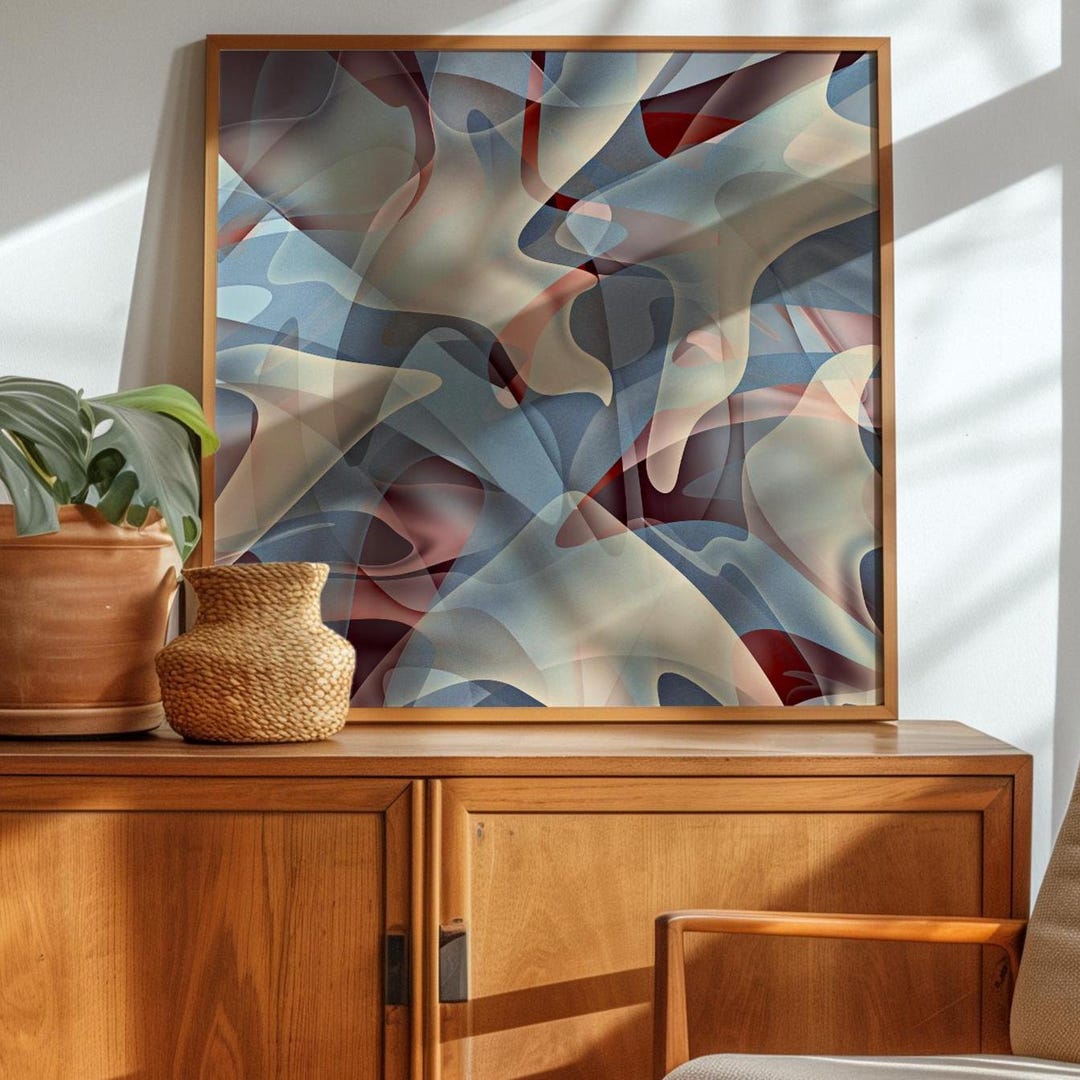 Modern Abstract Digital Art | NO AI | Square Wall Art Download | Large ...