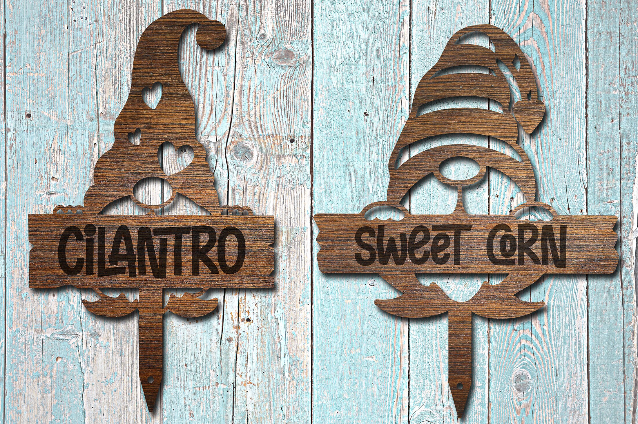 Gnome Garden Marker Template SVG Bundle File Plant Garden Etsy UK