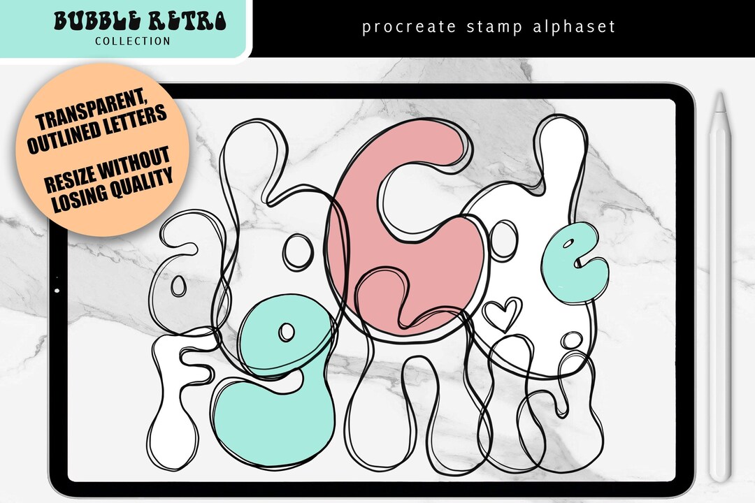 Procreate Stamps, 28 Alphabets Brush Stamp Procreate, Procreate Brushes ...
