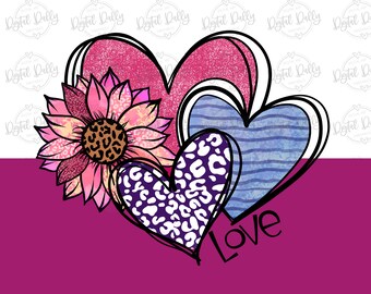 Valentine Sublimation Design Digital Download | Hand Drawn Printable ...