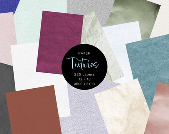Paper Textures Bundle, 225 Vintage Digital Papers (Digital Download)
