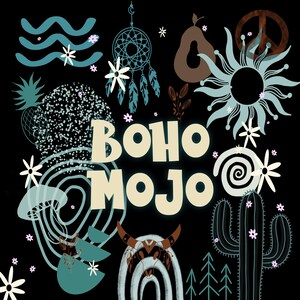 Procreate Boho Mojo Stamp Pack - 30 Hand-Drawn Bohemian brushes & stamps for creating gorgeous projects