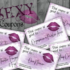 Sex Coupons for COUPLES, Valentines Day Gift, Naughty Coupons, Gift for him, Sexy, Birthday, Anniversary, Partner, Lover, Instant Download