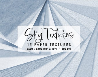 Texturas de papel azul cielo, papeles para scrapbooking azul claro (descarga digital)