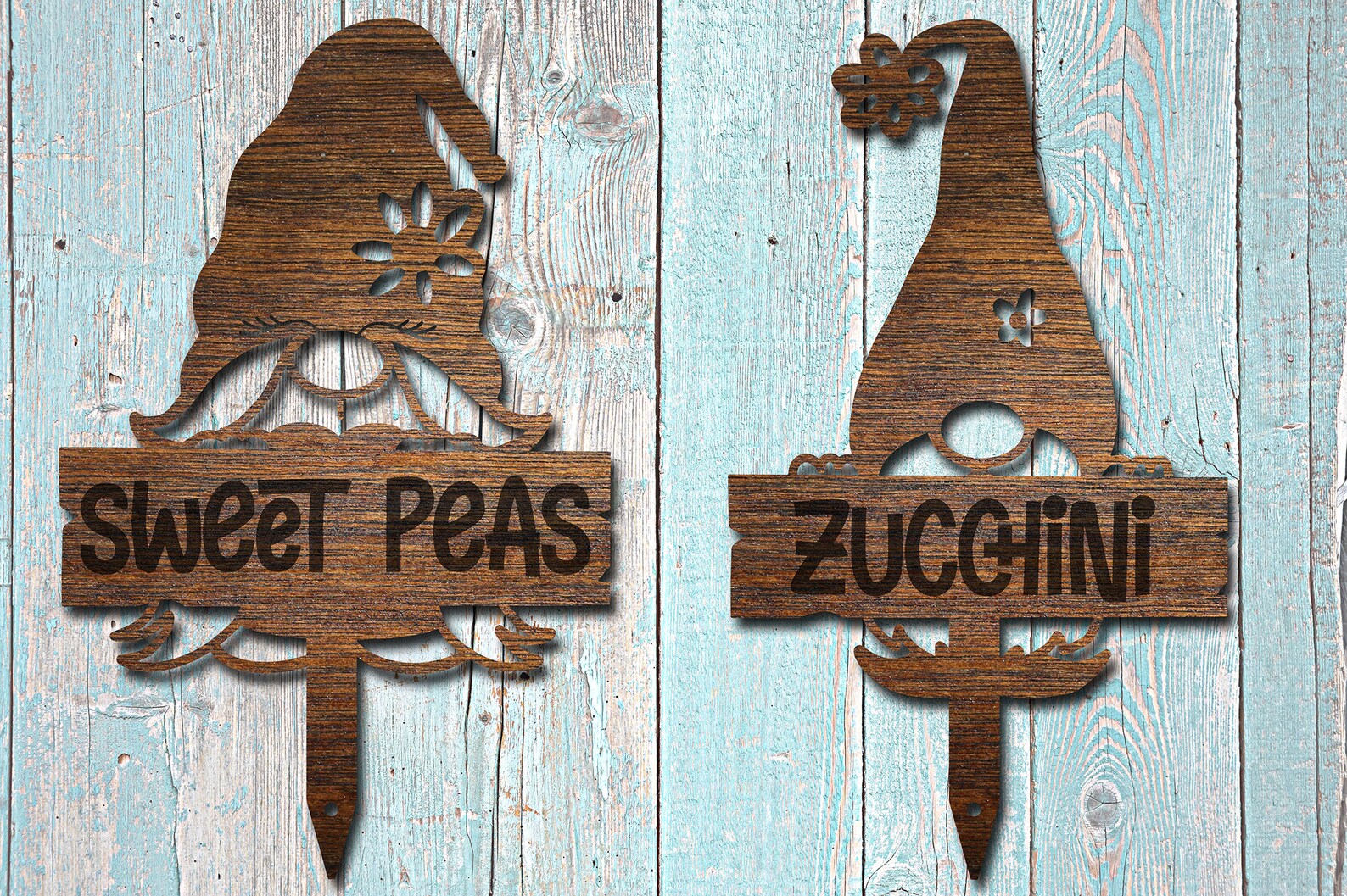 Gnome Garden Marker Template SVG Bundle File Plant Garden Etsy