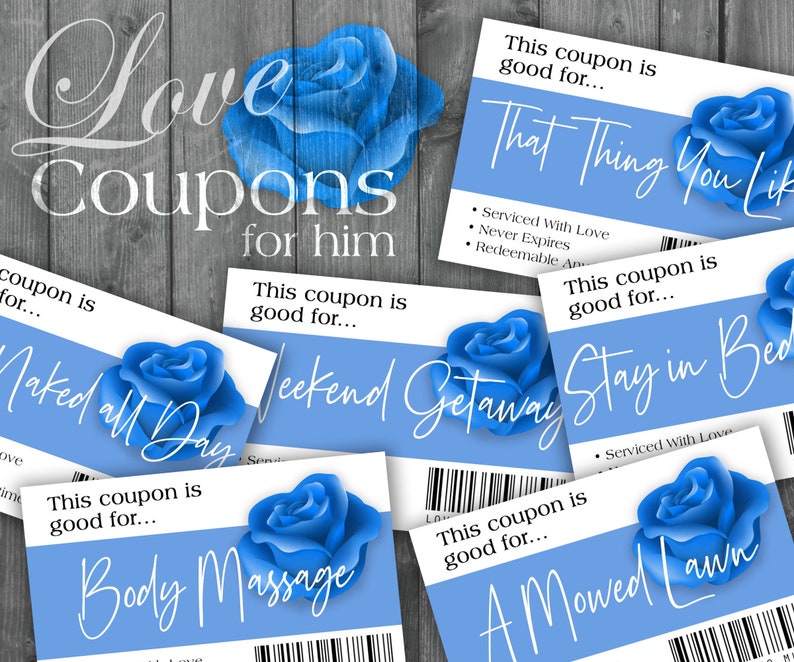 Love Coupons for HIM, Gift for Husband, Gift for Boyfriend, Dad's Day